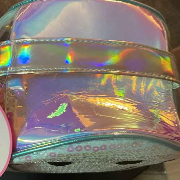 Sequin Smiley Face Bag from Justice 3 piece set NWT holographic - Picture 2 of 10